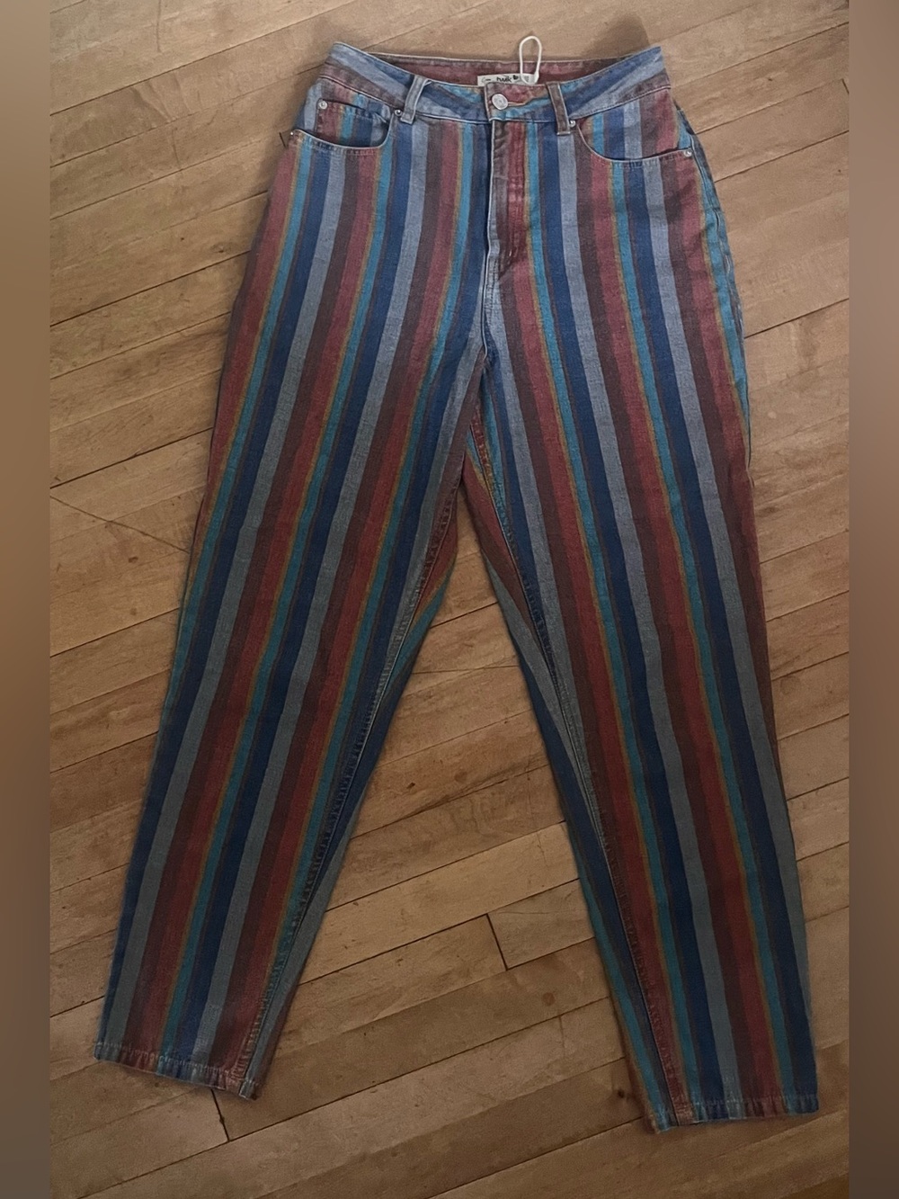 TWIK Simons
Retro Multicolor Striped Jeans High Rise
Straight Leg Denim Size 27 - Picture 3 of 8